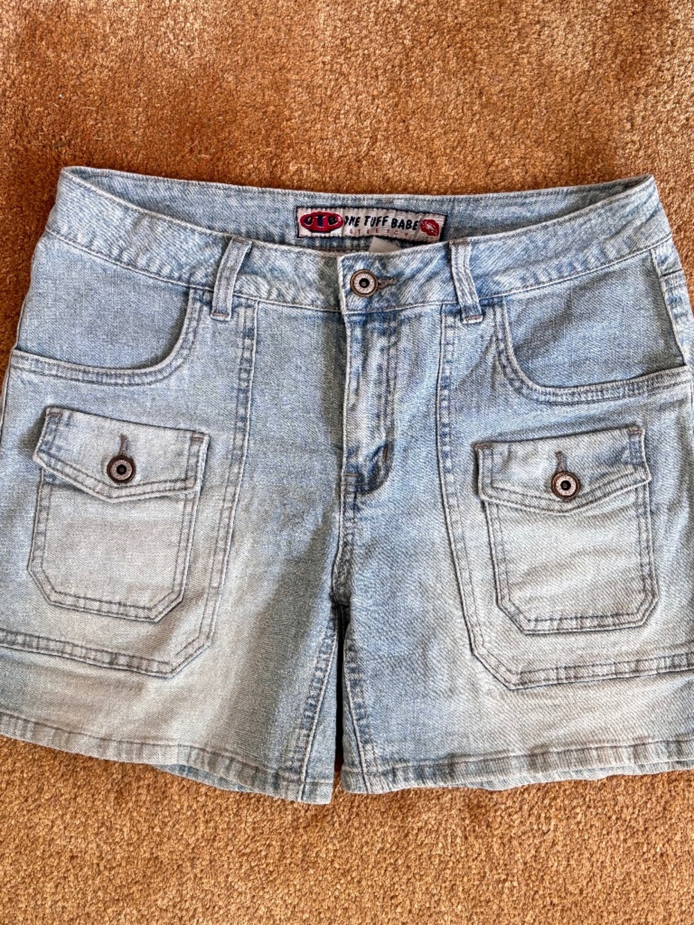 Vintage ONE TUFF BABE 90'S Women's Stretch Shorts Denim Jeans Junior's Size 9/10